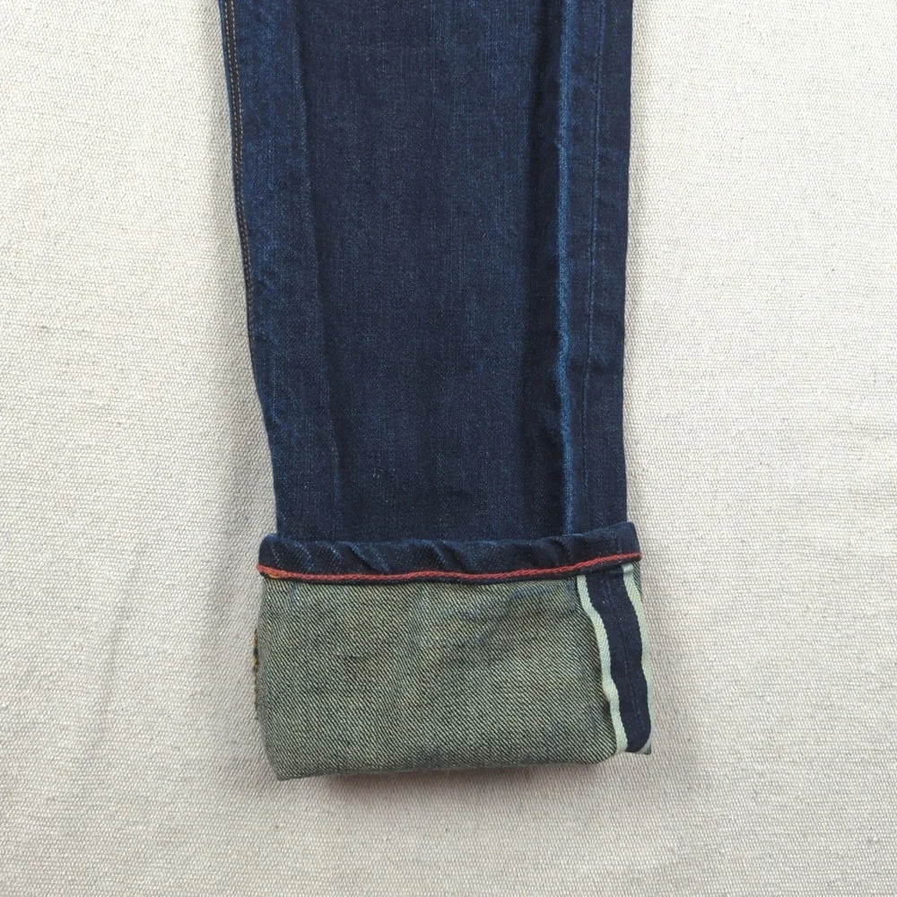 Raleigh Denim Jeans Mens 29x34 Blue Martin Selvedge‎ Button Fly White Oak